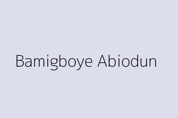 Bamigboye Abiodun